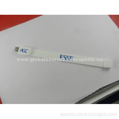 Fashionable/Popular Bracelet-shaped USB Memory Stick with Logo Printing